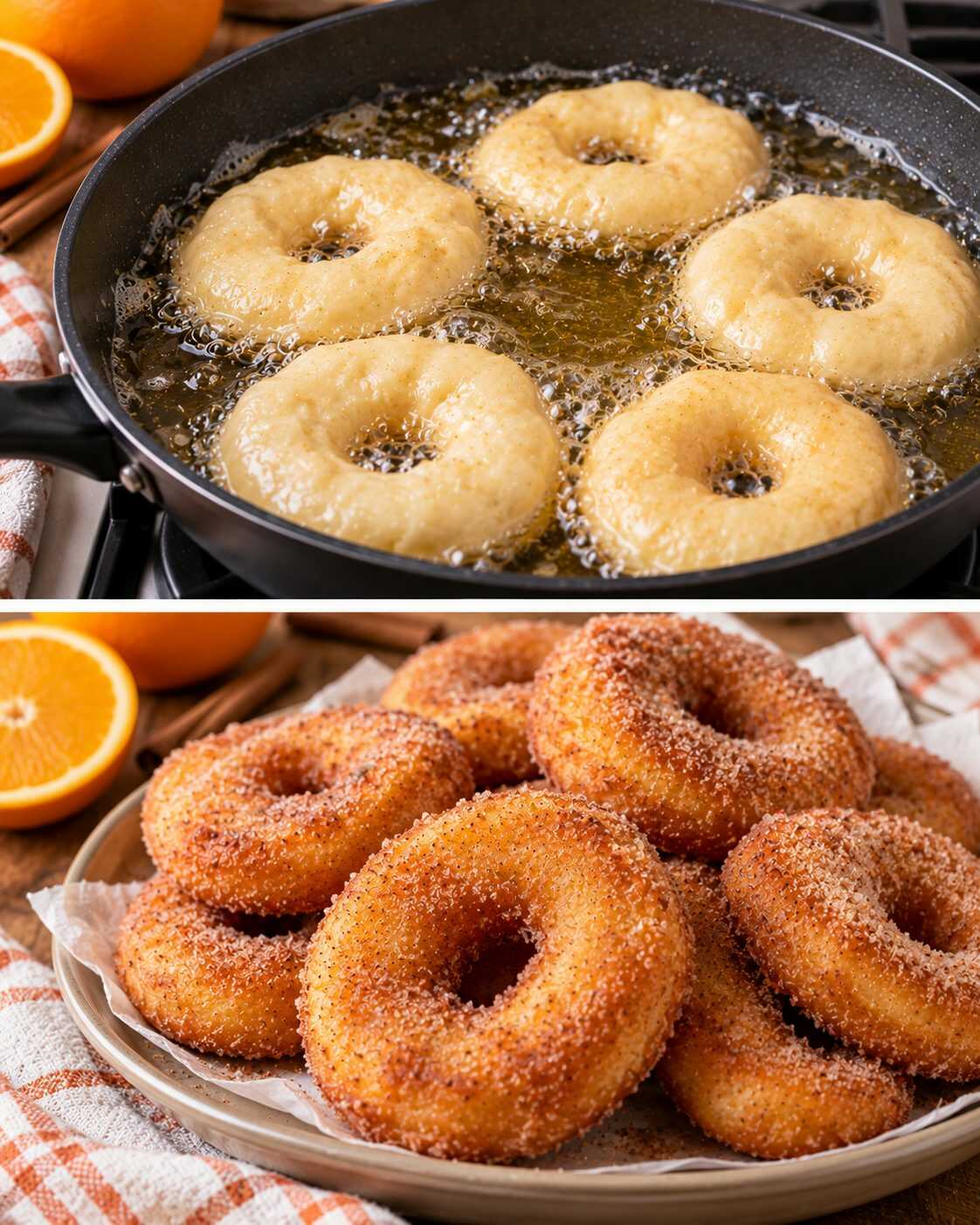 🍊 Rosquillas de naranja y canela: el dulce casero de sartén que sabe a merienda de las abuelas