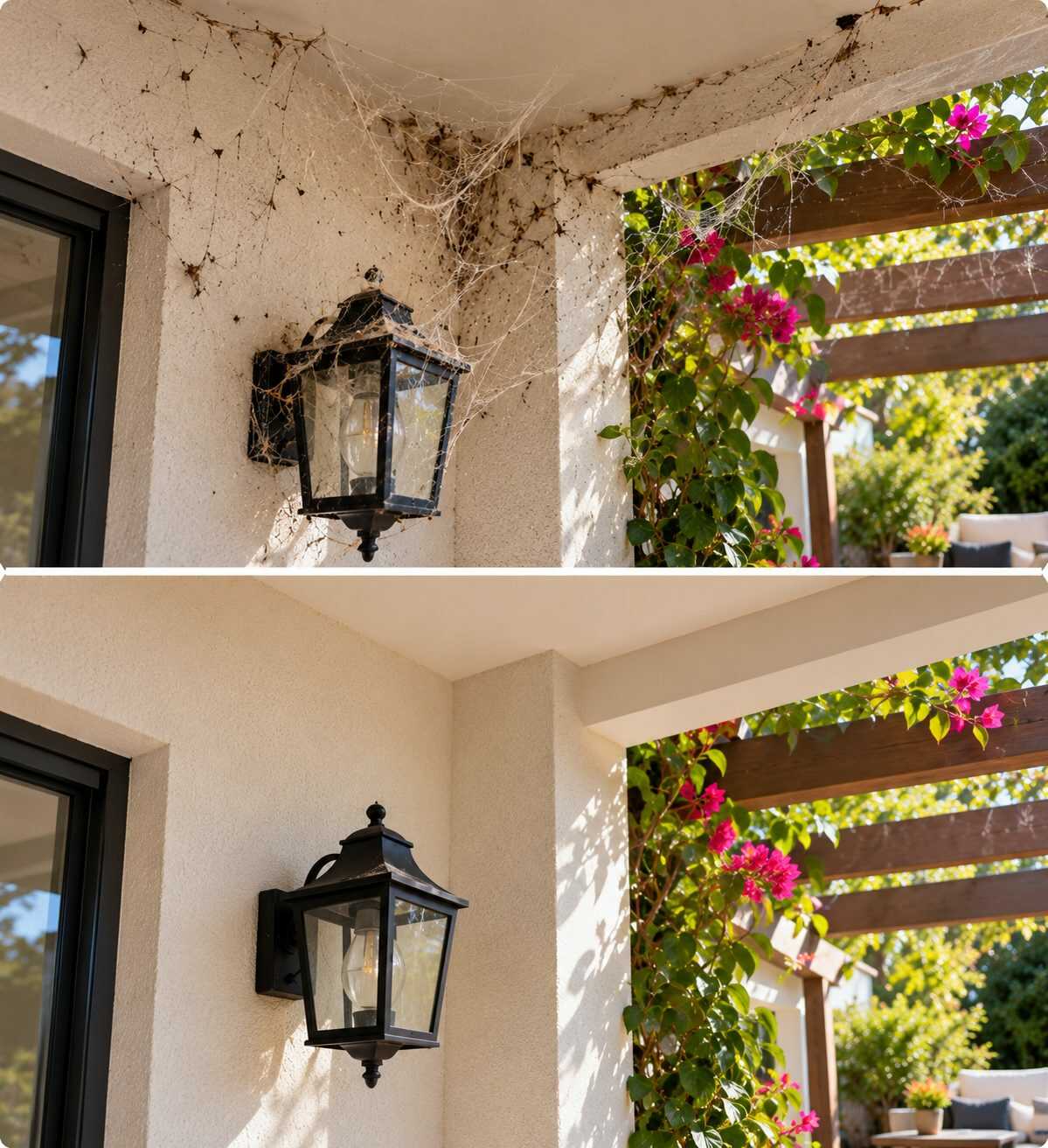 ¿Aparecen telarañas en los rincones exteriores justo cuando empiezas a usar más el patio? Así puedes retirarlas sin dañar la pintura ni las plantas.
