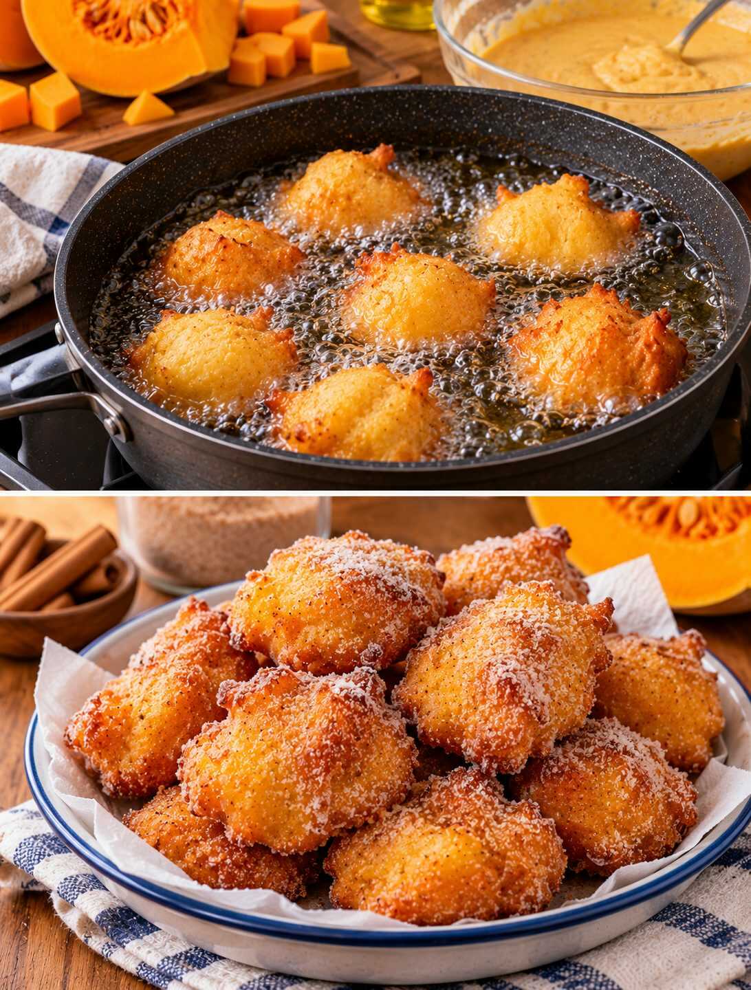 Buñuelos de calabaza valencianos: el dulce esponjoso y dorado que se prepara con ingredientes sencillos y queda irresistible recién hecho.