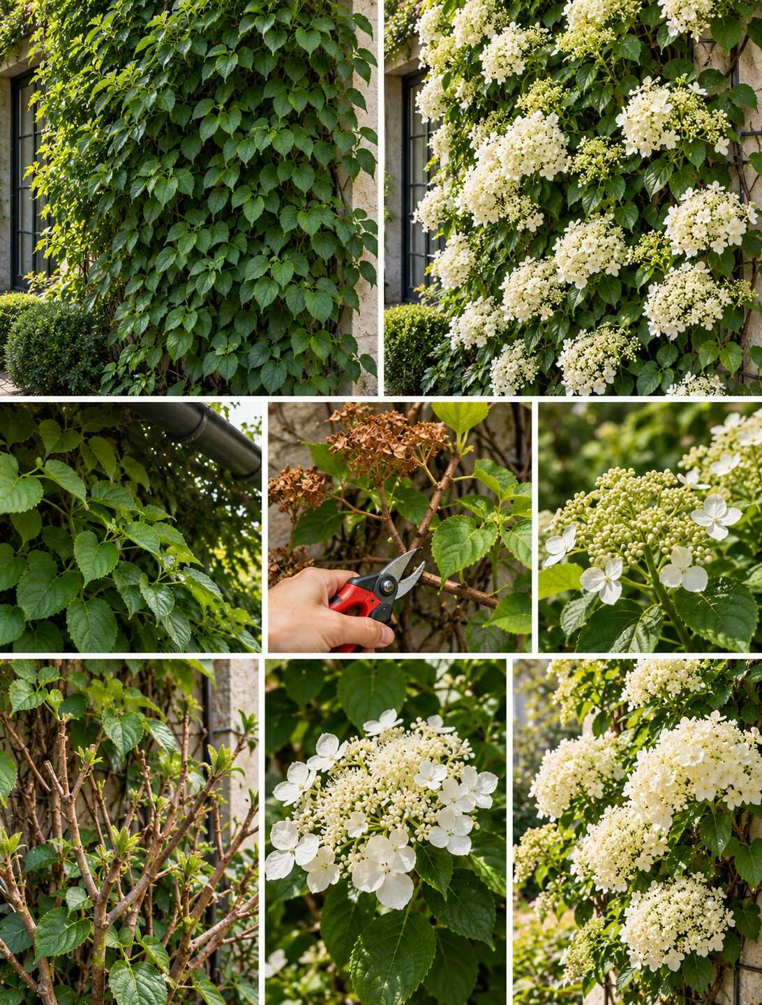 ¿Tu hortensia trepadora cubre toda la pared de hojas, pero nunca produce sus grandes flores blancas? Descubre cómo la sombra excesiva y una poda equivocada pueden afectar su floración.