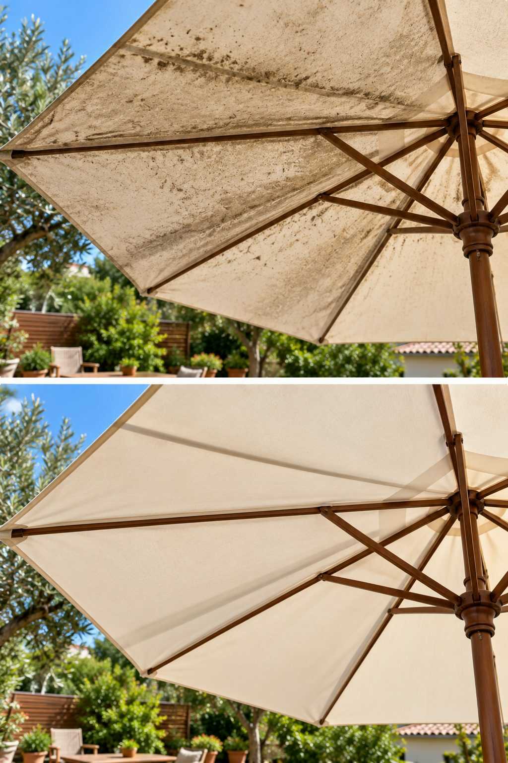☂️ ¿Las sombrillas de jardín tienen polvo acumulado entre los pliegues? Límpialas abiertas y deja que sequen antes de cerrarlas