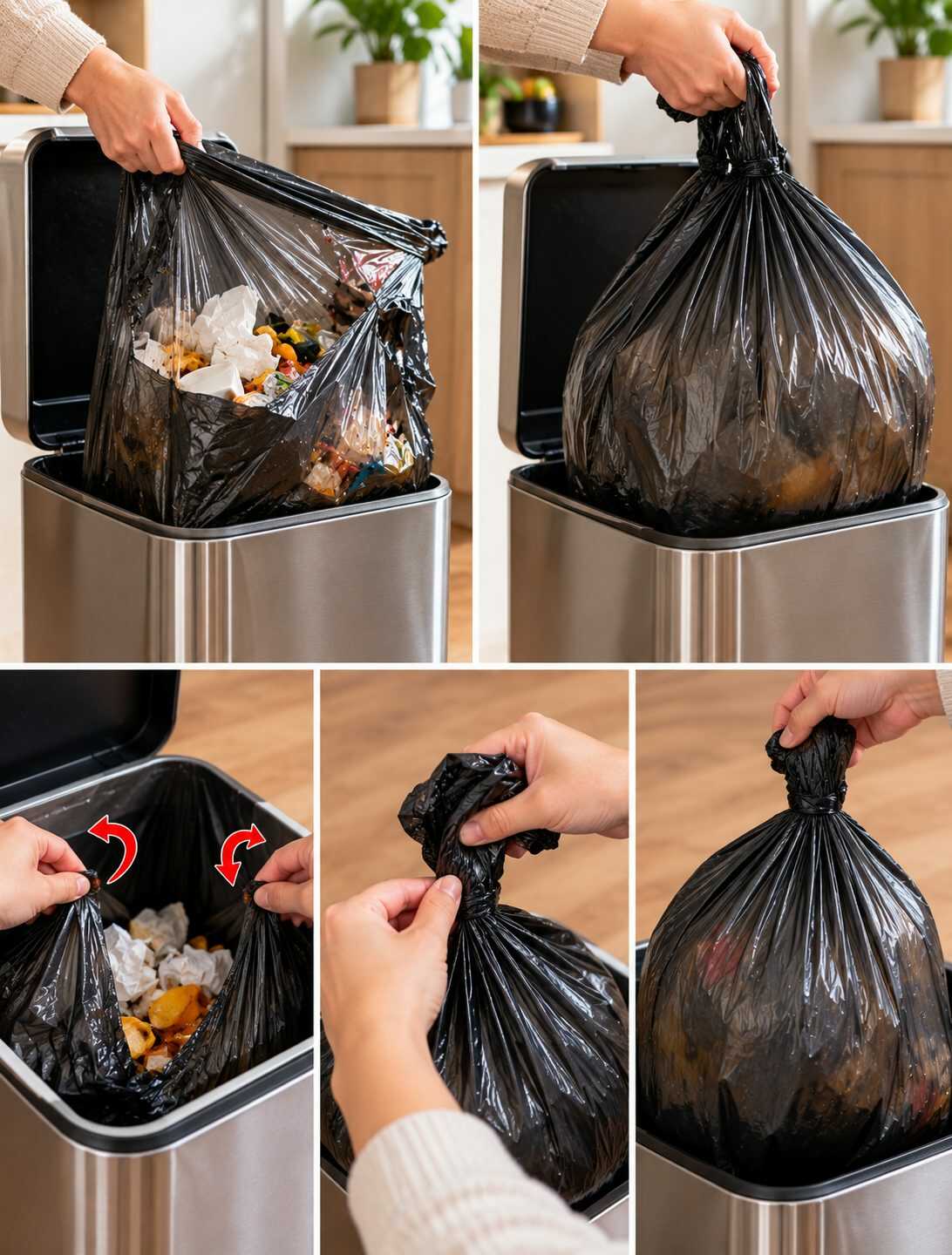 ¿Las bolsas de basura se rompen justo cuando intentas sacarlas del cubo? Descubre un truco sencillo para evitar el efecto vacío y retirarlas sin esfuerzo ni derrames